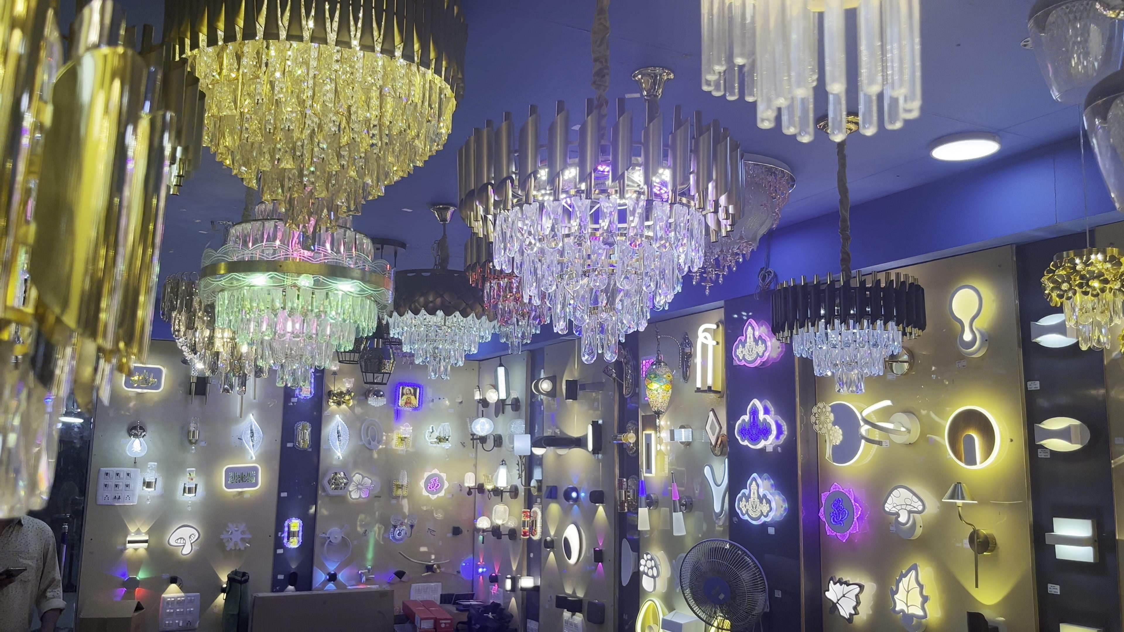 Chandeliers and decorative LED lighting display